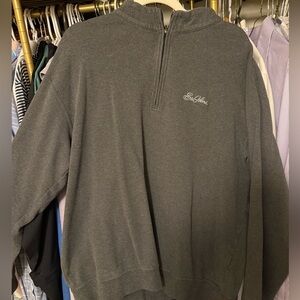 Peter Millar Gray Sea Island Quarter Zip Sweater